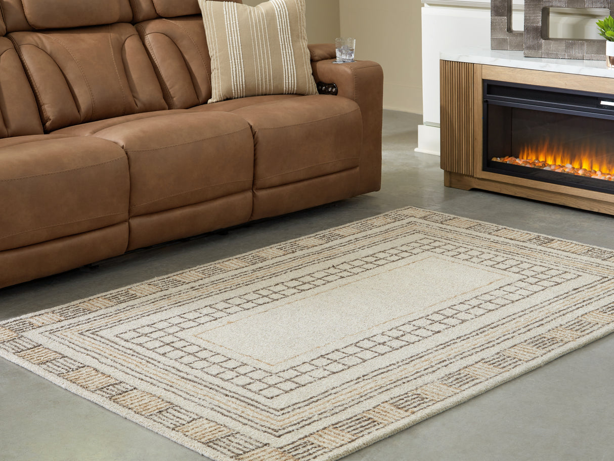 Furniture City Houma - Ashley Furniture - Idaman Medium Rug - Medium Rug / Taupe/Brown - R407292
