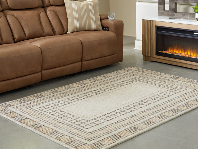 Furniture City Houma - Ashley Furniture - Idaman Medium Rug - Medium Rug / Taupe/Brown - R407292