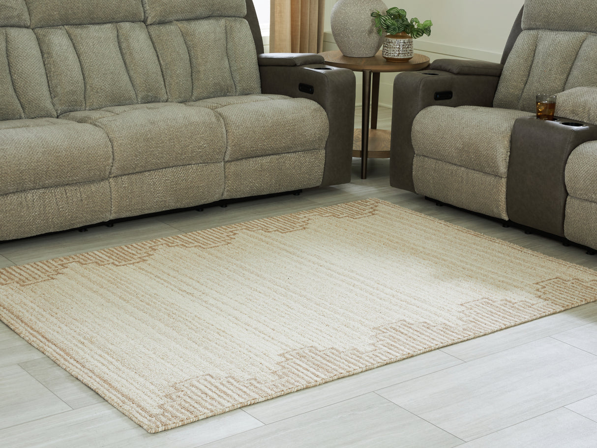 Furniture City Houma - Ashley Furniture - Emorymore Medium Rug - Medium Rug / Brown/Beige - R407302