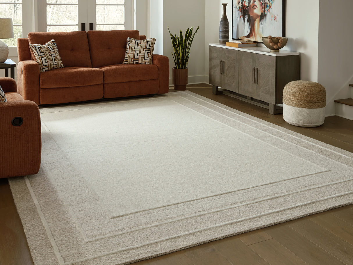 Furniture City Houma - Ashley Furniture - Teelgan Rug - Extra Large Rug / Ivory/Tan - R407310