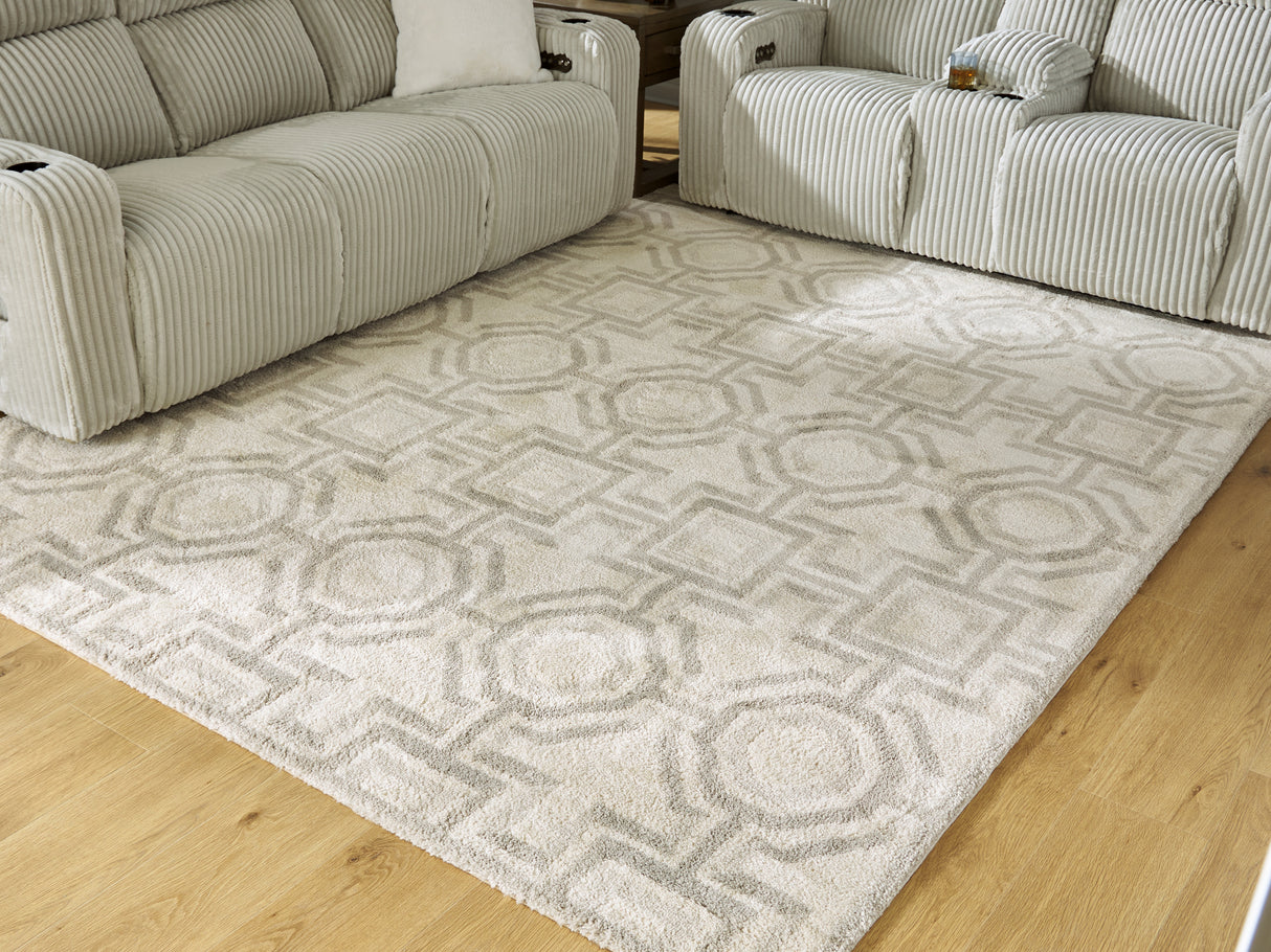 Furniture City Houma - Ashley Furniture - Maconville Large Rug - Large Rug / Ivory/Gray - R407321