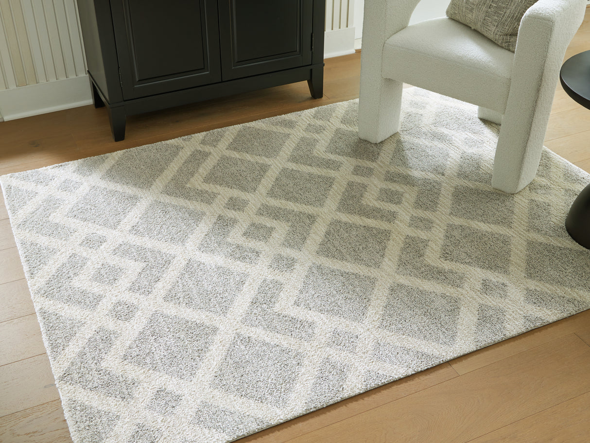 Furniture City Houma - Ashley Furniture - Unawick Rug - Medium Rug / Gray/Ivory - R407332