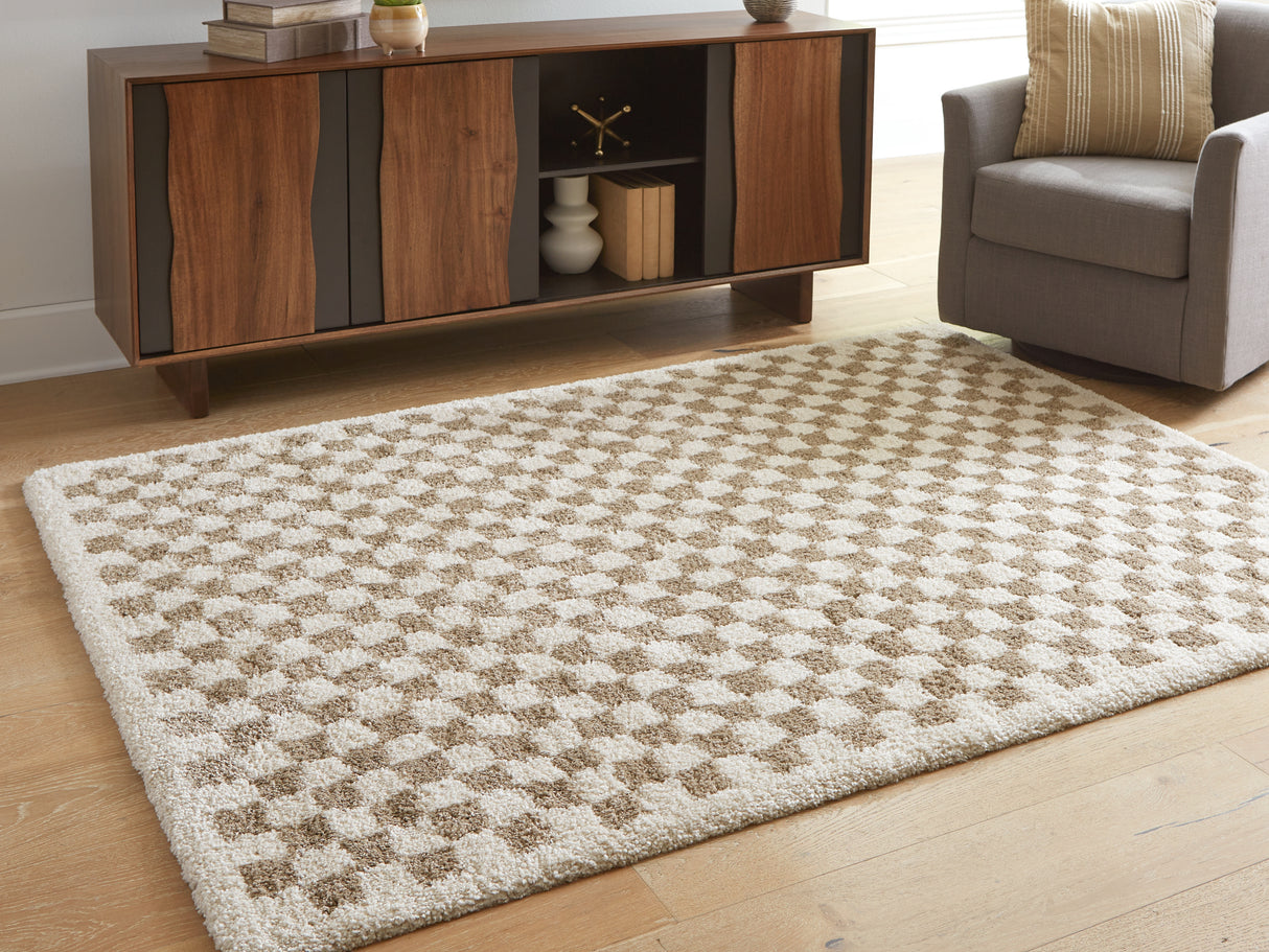 Furniture City Houma - Ashley Furniture - Karamen Medium Rug - Medium Rug / Taupe/Ivory - R407342