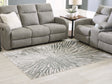 Furniture City Houma - Ashley Furniture - Verland Rug - Washable 7'6" x 9'6" Area Rug / Gray/White - R407431