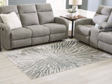 Furniture City Houma - Ashley Furniture - Verland Rug - Washable 7'6" x 9'6" Area Rug / Gray/White - R407431