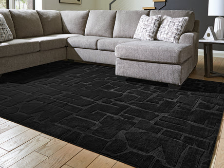 Furniture City Houma - Ashley Furniture - Gibbswell Washable 8' x 10' Area Rug - Washable 8' x 10' Area Rug / Black - R407461