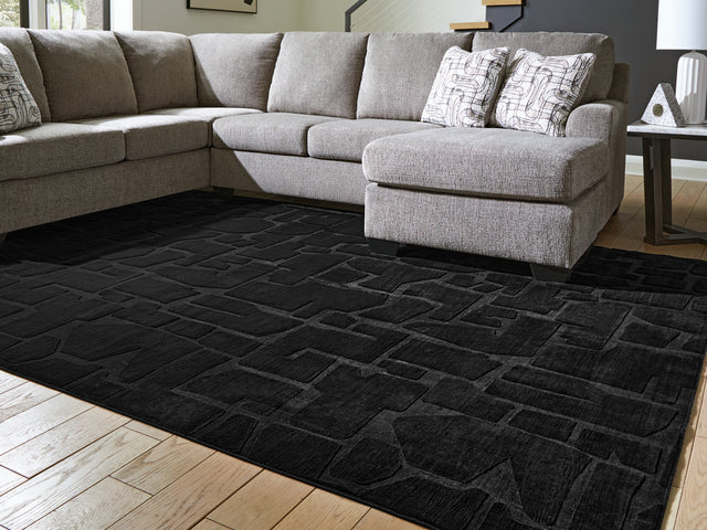 Furniture City Houma - Ashley Furniture - Gibbswell Washable 8' x 10' Area Rug - Washable 8' x 10' Area Rug / Black - R407461