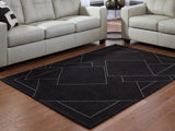 Furniture City Houma - Ashley Furniture - Marav Rug - 5' x 7' Area Rug / Black/White - R407532