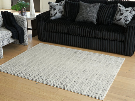 Furniture City Houma - Ashley Furniture - Turinwith Rug - 5'3" x 7' Area Rug / Ivory/Black - R407552