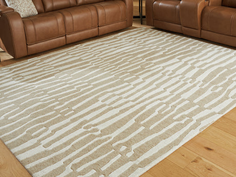 Furniture City Houma - Ashley Furniture - Corrbell 7'8" x 10' Area Rug - 7'8" x 10' Area Rug / Beige/White - R407631