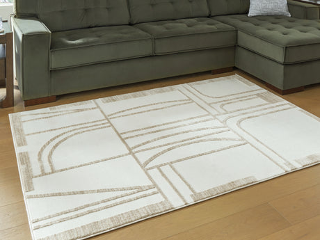 Furniture City Houma - Ashley Furniture - Farongrove Rug - 7'10" x 10' Area Rug / Ivory/Beige - R407671