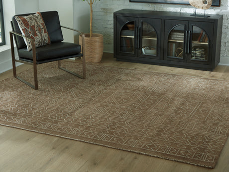 Furniture City Houma - Ashley Furniture - Merrittman Rug - 5' x 7' Area Rug / Brown/Ivory - R407702