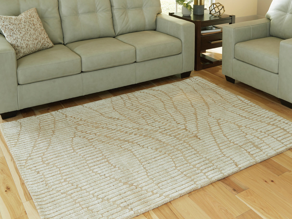 Furniture City Houma - Ashley Furniture - Jaseena Rug - 5' x 7' Area Rug / Beige/Tan - R407722
