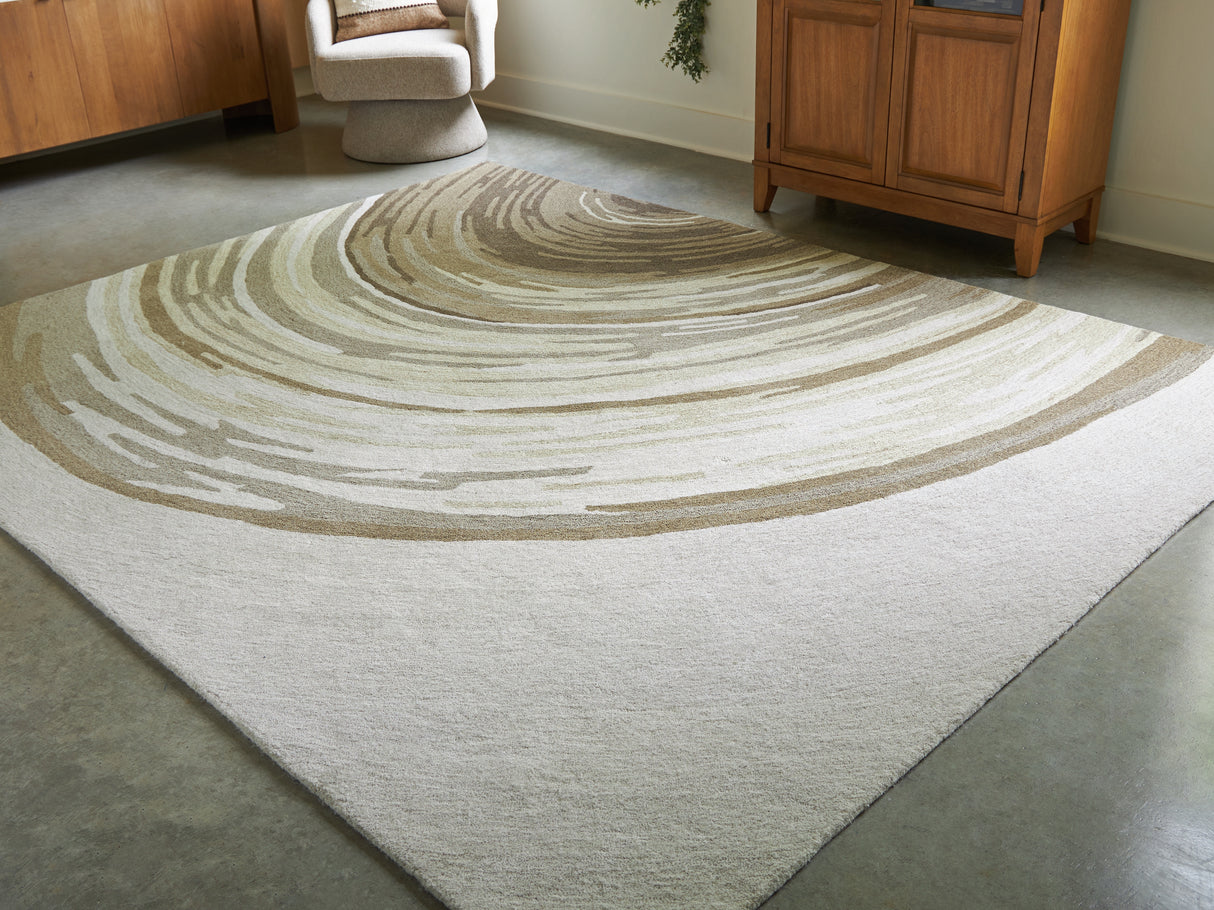 Furniture City Houma - Ashley Furniture - Rizwana Rug - 7'6" x 10' Area Rug / Ivory/Brown/Gray - R407761