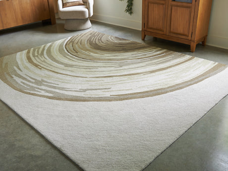 Furniture City Houma - Ashley Furniture - Rizwana Rug - 7'6" x 10' Area Rug / Ivory/Brown/Gray - R407761