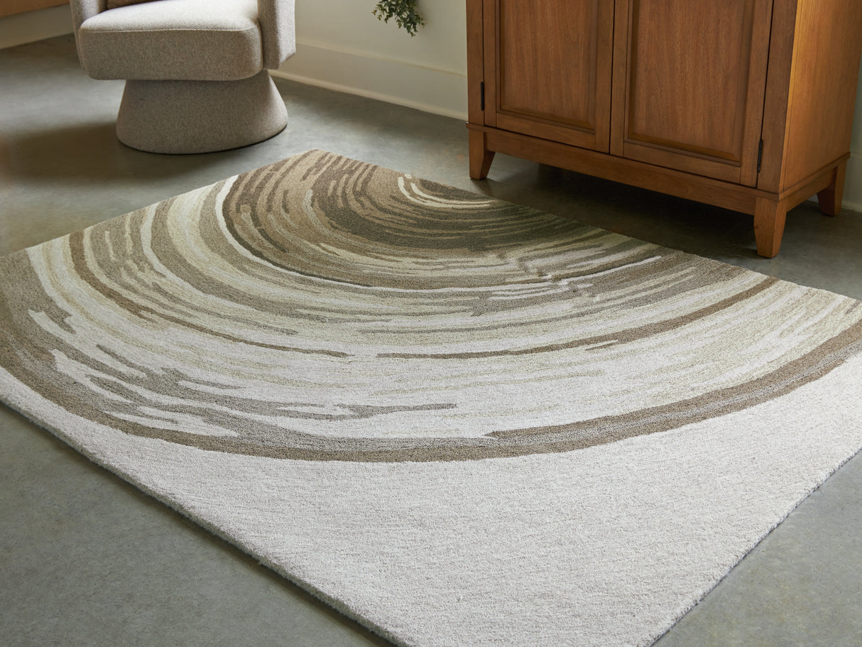 Furniture City Houma - Ashley Furniture - Rizwana Rug - 5' x 7' Area Rug / Ivory/Brown/Gray - R407762