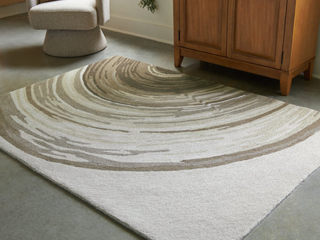 Furniture City Houma - Ashley Furniture - Rizwana 5' x 7' Area Rug - 5' x 7' Area Rug / Ivory/Brown/Gray - R407762