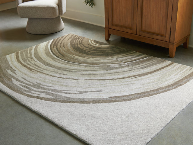 Furniture City Houma - Ashley Furniture - Rizwana 5' x 7' Area Rug - 5' x 7' Area Rug / Ivory/Brown/Gray - R407762