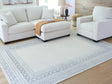 Furniture City Houma - Ashley Furniture - Azelhurst 7'8" x 10' Area Rug - 7'8" x 10' Area Rug / Blue/Ivory/Gray - R407851