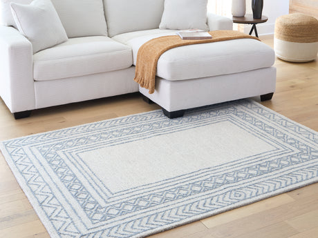 Furniture City Houma - Ashley Furniture - Azelhurst Rug - 7'8" x 10' Area Rug / Blue/Ivory/Gray - R407851