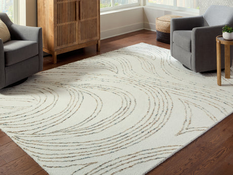 Furniture City Houma - Ashley Furniture - Deenbury 7'8" x 10' Area Rug - 7'8" x 10' Area Rug / Ivory/Green/Brown - R407861
