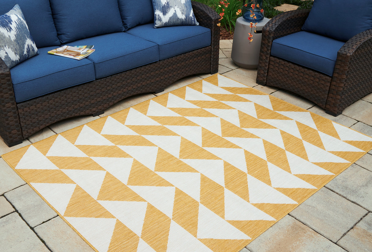 Furniture City Houma - Ashley Furniture - Thomley Rug - 8' x 10' Rug / Ivory/Yellow - R900061