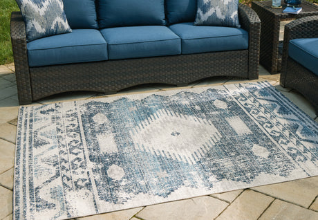 Furniture City Houma - Ashley Furniture - Daddridge Rug - 5' x 7' Rug / Blue/Gray/Ivory - R900102
