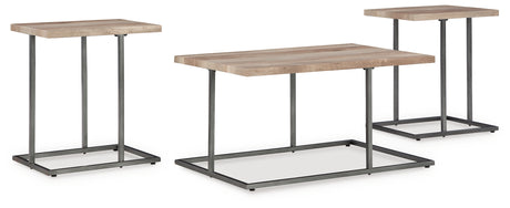 Furniture City Houma - Ashley Furniture - Albreane Table (Set of 3) - Occasional Table Set (3/CN) / Grayish Brown/Black - T147-13