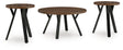 Furniture City Houma - Ashley Furniture - Elbrynn Table (Set of 3) - Occasional Table Set (3/CN) / Brown/Black - T153-13