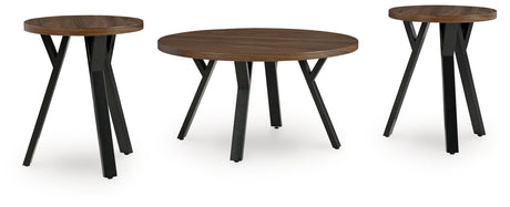 Furniture City Houma - Ashley Furniture - Elbrynn Table (Set of 3) - Occasional Table Set (3/CN) / Brown/Black - T153-13
