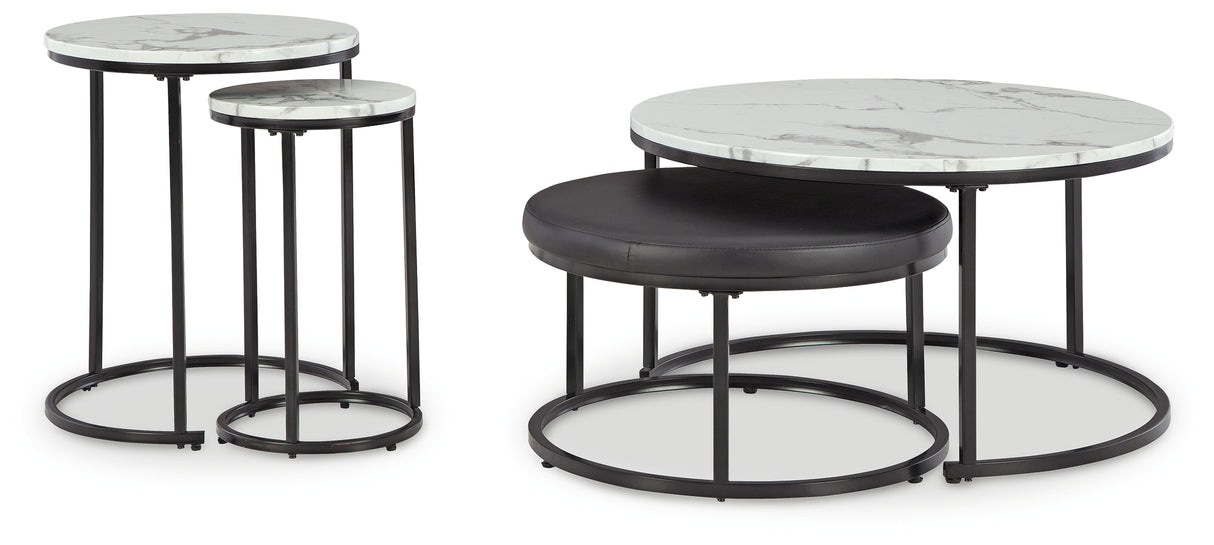 Furniture City Houma - Ashley Furniture - Jusmour Table (Set of 4) - Occasional Nesting TBL (4/CN) / Black/White - T161-14