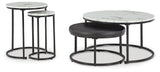 Furniture City Houma - Ashley Furniture - Jusmour Table (Set of 4) - Occasional Nesting TBL (4/CN) / Black/White - T161-14
