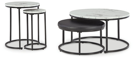 Furniture City Houma - Ashley Furniture - Jusmour Table (Set of 4) - Occasional Nesting TBL (4/CN) / Black/White - T161-14