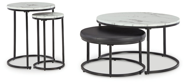 Furniture City Houma - Ashley Furniture - Jusmour Table (Set of 4) - Occasional Nesting TBL (4/CN) / Black/White - T161-14