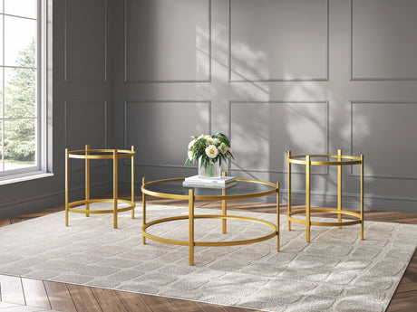 Furniture City Houma - Ashley Furniture - Pearlox Table (Set of 3) - Occasional Table Set (3/CN) / Gold - T173-13