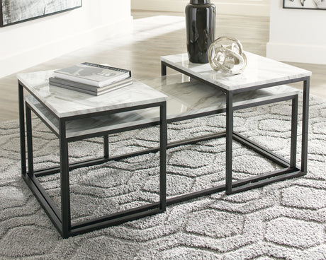 Furniture City Houma - Ashley Furniture - Donnesta Table (Set of 3) - Occasional Table Set (3/CN) / Gray/Black - T182-13