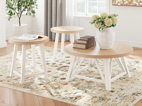 Furniture City Houma - Ashley Furniture - Fawndell Table (Set of 3) - Occasional Table Set (3/CN) / Antique White/Brown - T193-13
