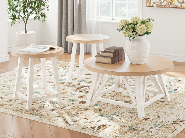 Furniture City Houma - Ashley Furniture - Fawndell Table (Set of 3) - Occasional Table Set (3/CN) / Antique White/Brown - T193-13