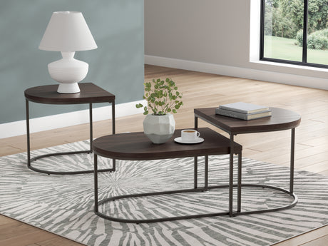 Furniture City Houma - Ashley Furniture - Vanmore Table (Set of 3) - Occasional Table Set (3/CN) / Dark Brown - T199-13