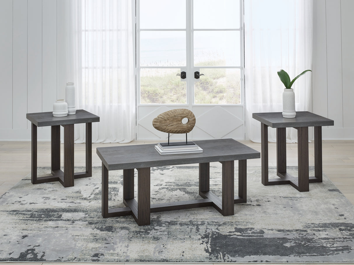 Furniture City Houma - Ashley Furniture - Dynnford Table (Set of 3) - Occasional Table Set (3/CN) / Gray/Brown - T216-13