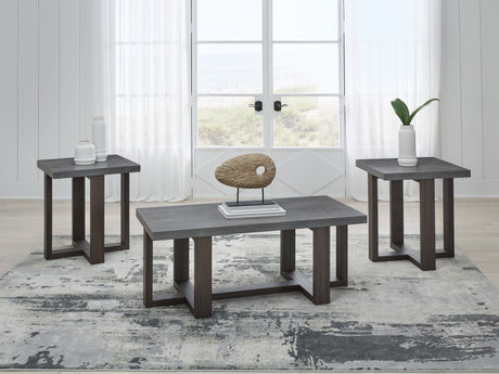 Furniture City Houma - Ashley Furniture - Dynnford Table (Set of 3) - Occasional Table Set (3/CN) / Gray/Brown - T216-13
