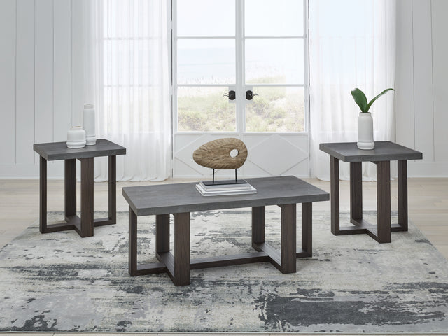 Furniture City Houma - Ashley Furniture - Dynnford Table (Set of 3) - Occasional Table Set (3/CN) / Gray/Brown - T216-13
