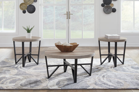 Furniture City Houma - Ashley Furniture - Deanlee Table (Set of 3) - Occasional Table Set (3/CN) / Grayish Brown/Black - T235-13