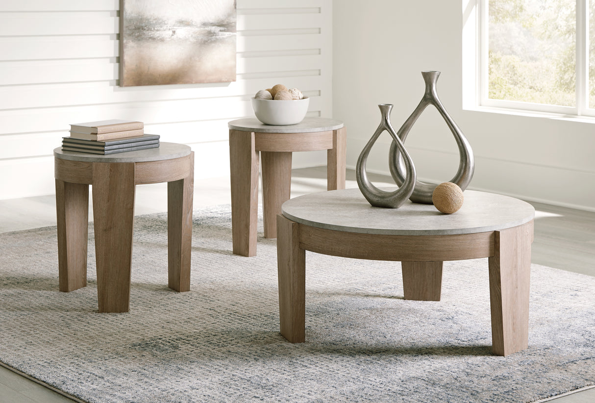 Furniture City Houma - Ashley Furniture - Guystone Table (Set of 3) - Occasional Table Set (3/CN) / Light Brown - T237-13