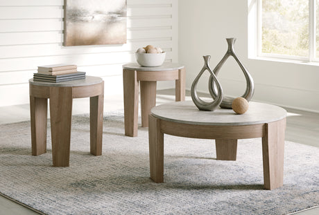 Furniture City Houma - Ashley Furniture - Guystone Table (Set of 3) - Occasional Table Set (3/CN) / Light Brown - T237-13
