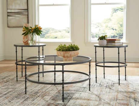 Furniture City Houma - Ashley Furniture - Kellyco Table (Set of 3) - Occasional Table Set (3/CN) / Gunmetal - T246-13