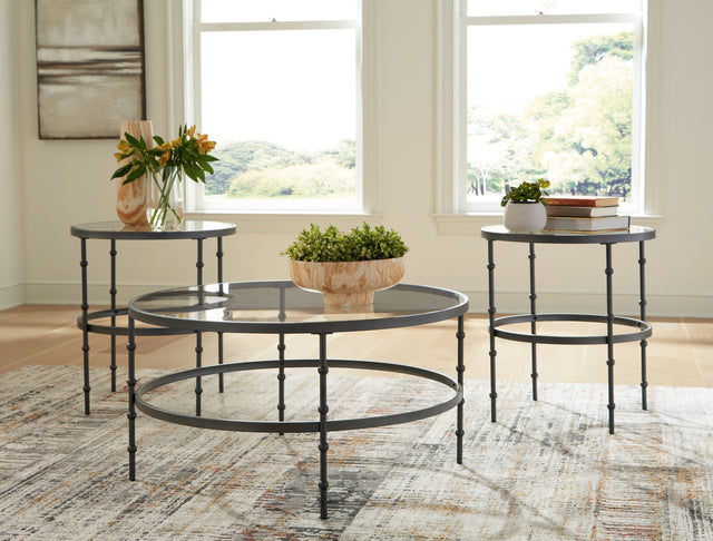 Furniture City Houma - Ashley Furniture - Kellyco Table (Set of 3) - Occasional Table Set (3/CN) / Gunmetal - T246-13