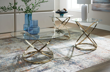 Furniture City Houma - Ashley Furniture - Crimonti Table (Set of 3) - Occasional Table Set (3/CN) / Champagne - T273-13