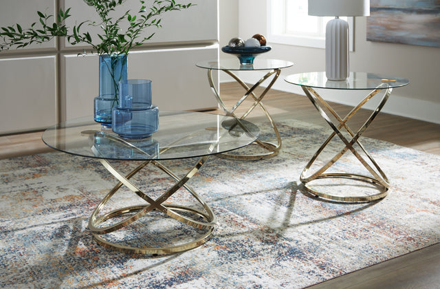 Furniture City Houma - Ashley Furniture - Crimonti Table (Set of 3) - Occasional Table Set (3/CN) / Champagne - T273-13