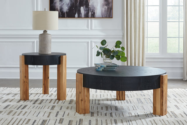 Furniture City Houma - Ashley Furniture - Breenmore Table (Set of 2) - Occasional Table Set (Set of 2) / Black/Natural - T322-12